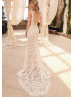 Floral Lace Tulle V Back Enchanted Wedding Dress Floral Lace Tulle V Back Enchanted Wedding Dress